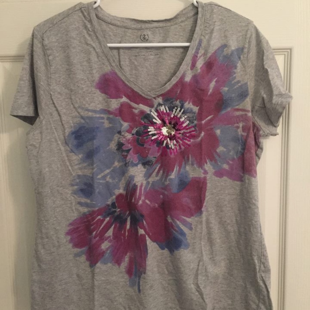 IZOD Floral Sequined Blouse